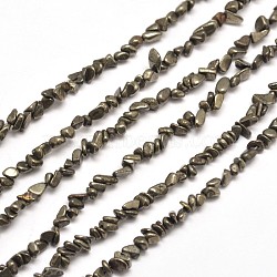 Natural Pyrite Nuggets Beads Strands, 4~5x2~3mm, Hole: 1mm, about 15.7 inch(G-I125-80)