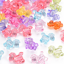 Transparent Acrylic Beads, Horse, Mixed Color, 17x17x8mm, Hole: 2mm(X-TACR-S154-47B)