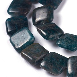 Natural Apatite Beads Strands, Square, 12x12x4.5~5mm, Hole: 0.8mm, about 33pcs/strand, 15.75 inch(40cm)(G-H242-06A)