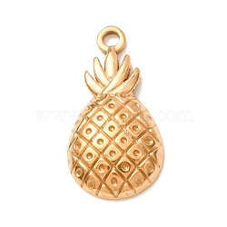 304 Stainless Steel Pendants, Pineapple Charms, Golden, 20x10.5x3mm, Hole: 1.6mm(SA-CBAB6EC-18G)