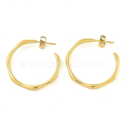 Ion Plating(IP) 304 Stainless Steel Stud Earrings for Women, Golden, 29.5x2.5mm(EJEW-S227-46G)