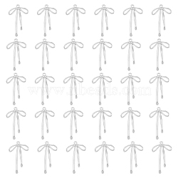 30Pcs Alloy Pendants, Bowknot, Platinum, 32.5x20x3mm, Hole: 1.4mm(FIND-FH0010-03P)