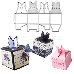 Butterfly Gift Box Carbon Steel Cutting Dies Stencils, for DIY Scrapbooking, Photo Album, Decorative Embossing Paper Card, Stainless Steel Color, 97x151mm(PW-WG75646-01)