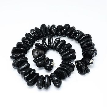 Natural Tektite Bead Strands, Chip, 23~31x10~22x8~16mm, Hole: 1mm, about 49pcs/strand, 15.7 inch