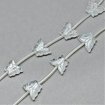 Natural Quartz Crystal Beads Strands, Butterfly, 10~13x13~17x3~5mm, Hole: 0.5~1mm, about 14pcs/strand, 15.55 inch