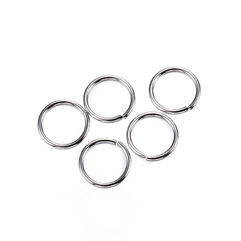 304 Stainless Steel Jump Rings, Open Jump Rings, Stainless Steel Color, 21 Gauge, 6x0.7mm, Inner Diameter: 4.6mm