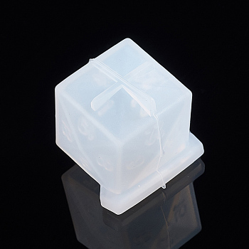 Silicone Dice Molds, Resin Casting Molds, For UV Resin, Epoxy Resin Jewelry Making, Cube Dice, White, 25x28x30mm, Lid: 17x25x3.5mm, Base: 27x28x24mm