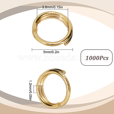 Sunclue 1000 шт. латунные разрезные кольца(KK-SC0004-69)-2