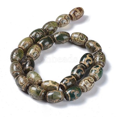 Tibetan Style dZi Beads Strands(TDZI-E005-01B)-4