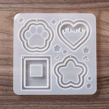Diy pawprint & heart & star & прямоугольная подвеска в форме пищевой силиконовой Молды(X-SIMO-D001-05)-2