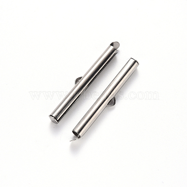 304 Stainless Steel Slide On End Clasp Tubes(STAS-S115-01J-P)-2