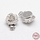 Rhodium Plated Sterling Silver Box Clasps(X-STER-A030-64)-1