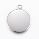 304 Stainless Steel Pendant Cabochon Settings(X-STAS-E146-18P-18mm)-1