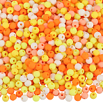 1000Pcs Frosted Opaque Acrylic Beads, Round, Orange, 6mm, Hole: 2mm(OACR-SP0001-32A)