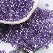 Baking Paint Glass Seed Beads, Peanut, Medium Purple, 3.5~4x2~2.5x2~2.3mm, Hole: 0.8mm(SEED-K009-03B-04)