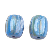 Resin Beads, Imitation Gemstone, Barrel, Light Sky Blue, 14x12mm, Hole: 2mm(RESI-N034-11-M13)