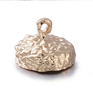 Autumn Theme Zinc Alloy Pendants, Acorn Head, Light Gold, 11x15mm, Hole: 1.6mm(PALLOY-D580-25KCG)