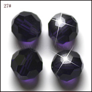 Imitation Austrian Crystal Beads, Grade AAA, Faceted(32 Facets), Round, DarkSlate Blue, 10mm, Hole: 0.9~1mm(SWAR-F021-10mm-277)