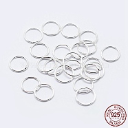 925 Sterling Silver Round Rings, Soldered Jump Rings, Closed Jump Rings, Silver, 18 Gauge, 6x1mm, Inner Diameter: 4mm, about 70pcs/10g(STER-F036-03S-1x6)