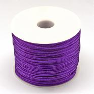 Nylon Thread, Rattail Satin Cord, Dark Violet, 1.0mm, about 76.55 yards(70m)/roll(NWIR-R025-1.0mm-675)