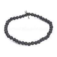 Natural Lava Rock Beads Stretch Bracelets, Round, Inner Diameter: 2-1/4 inch(5.6cm), Bead: 4.5mm(BJEW-G623-02-4mm)
