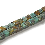 Natural African Turquoise(Jasper) Beads Strands, Cube, 2~2.5x2.5~3.5x2.5~3mm, Hole: 0.4mm, about 157~165pcs/strand, 14.96~15.75''(38~40cm)(G-B064-A13)