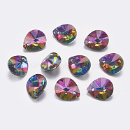 Faceted K9 Glass Rhinestone Charms, Imitation Austrian Crystal, Drop, Volcano, 16x9x5.5mm, Hole: 1.4mm(RGLA-F053-B-001VO)