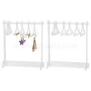 Transparent Acrylic Earring Display Stands, Holds Up to 8 Pairs, Coat Hanger Shape Dangle Earring Organizer Holder, Tabletop Decoration, Clear, Finish Product: 5.9x14x15.4cm, about 12pcs/set(EDIS-WH0022-02)