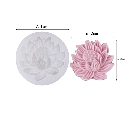 Lotus DIY Food Grade Silicone Candle Molds, Aromatherapy Candle Moulds, Scented Candle Making Molds, White, 7.1x1.4cm(PW-WG34342-02)