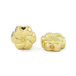 Rack Plating Alloy Beads, Flower, Light Gold, 10x4mm, Hole: 1.6mm(PALLOY-I216-38LG)