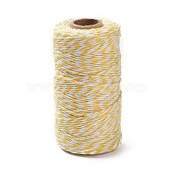 Cotton String Threads, for DIY Crafts, Gift Wrapping and Jewelry Making, Champagne Yellow, 2mm, about 109.36 Yards(100m)/Roll(PAAG-PW0001-001C)