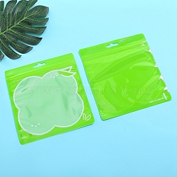 Plastic Zip Lock Bags, Resealable Packaging Bags, Self Seal Bag, Lawn Green, Flower, 16x15cm(PW-WG48618-03)