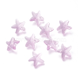 Faceted Glass Charms, Starfish, Thistle, 14x15x7mm, Hole: 1.4mm(GLAA-H101-A-15)