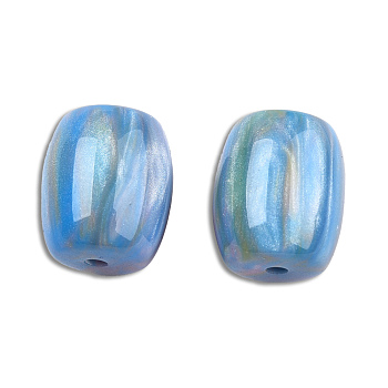 Resin Beads, Imitation Gemstone, Barrel, Light Sky Blue, 14x12mm, Hole: 2mm