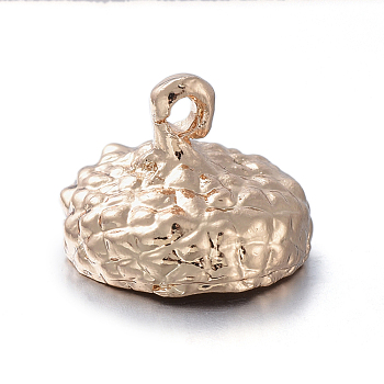 Autumn Theme Zinc Alloy Pendants, Acorn Head, Light Gold, 11x15mm, Hole: 1.6mm
