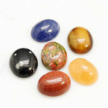 Gemstone Cabochons, Oval, Mixed Stone, 10x8x4mm