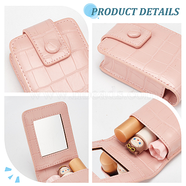 Crocodile Pattern PU Leather Mini Lipstick Makeup Pouch with Mirror(AJEW-WH0314-228A)-3