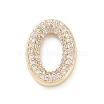 Rack Plating Brass Micro Pave Clear Cubic Zirconia Linking Rings, Oval, Long-Lasting Plated, Cadmium Free & Lead Free, Real 18K Gold Plated, 12.5x9x2mm, Inner Diameter: 4x7mm(KK-L155-58G)