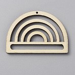 Fan Shape Hollow out Unfinished Wood Pendants, for DIY Earrings, Old Lace, 2.75x4x0.2cm, Hole: 1mm(DIY-WH0488-11D)