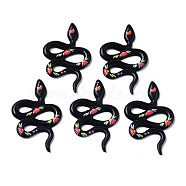 Opaque Resin Pendants, Snake, Black, 44.5x28x3mm, Hole: 1mm(RESI-T051-07D)