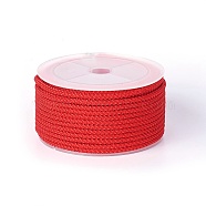 Polyester Braided Cord, Red, 3mm, about 12.02~13.12 yards(11~12m)/roll(OCOR-F010-A12)