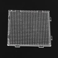 Square Pegboards for 3x2.5mm Mini Fuse Beads, Clear, 75x75x2.5mm(X-DIY-Q009-08)