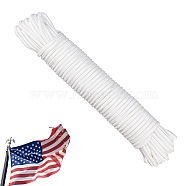 Nylon Braided Cords, Round, White, 6.5mm, about 32.81 Yards(30m)/Bundle(NWIR-WH0016-003B)