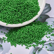 MIYUKI Delica Beads, Cylinder, Japanese Seed Beads, 11/0, (DB0724) Opaque Green, 1.3x1.6mm, Hole: 0.8mm, about 20000pcs/bag, 100g/bag(SEED-J020-DB0724)