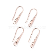 Eco-Friendly Brass Earring Hooks Findings, Cadmium Free & Nickel Free & Lead Free, Rose Gold, 21x9x2.3~2.8mm, Hole: 1.5mm, 20 Gauge, Pin: 0.8mm(KK-M157-03RG-NR)