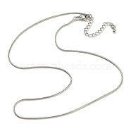 Long-Lasting Plated Brass Round Snake Chain Necklaces for Women, Cadmium Free & Lead Free, Platinum, 16.22 inch(41.2cm)(NJEW-G105-03P)