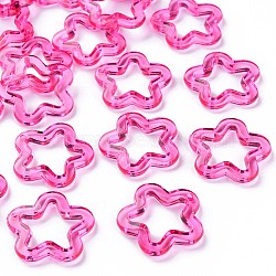 Transparent Acrylic Beads, Flower, Deep Pink, 30x30.5x5mm, Hole: 1.8mm, about 340pcs/500g(MACR-S373-24-B04)