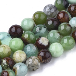 Natural Chrysoprase Beads Strands, Round, 8~9mm, Hole: 1mm, about 45~48pcs/strand, 15.7 inch(G-S333-8mm-016)