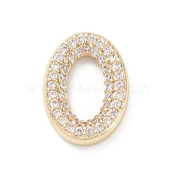 Rack Plating Brass Micro Pave Clear Cubic Zirconia Linking Rings, Oval, Long-Lasting Plated, Cadmium Free & Lead Free, Real 18K Gold Plated, 12.5x9x2mm, Inner Diameter: 4x7mm(KK-L155-58G)