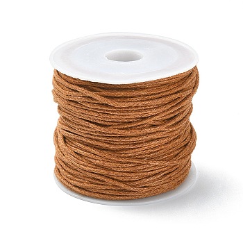 20M Waxed Cotton Cords, Multi-Ply Round Cord, Macrame Artisan String for Jewelry Making, Sienna, 1mm, about 21.87 Yards(20m)/Roll